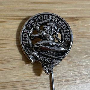 Fide Et Fortitudine Silver Lion with Sword Lapel Pin